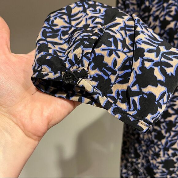 Boat neck long sleeve loose fit a-line floral mini dress - Picture 4 of 12